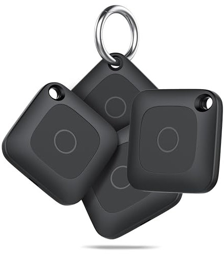 Air Tracker Tag, Smart Tag Funziona con Apple Dov'è App (Solo iOS), Localizzatore Chiavi, Trova Oggetti per Valigie/Bagagli, 100dB Sonoro, Impermeabile Key Finder, Batteria Sostituibile, 4-Pezzo