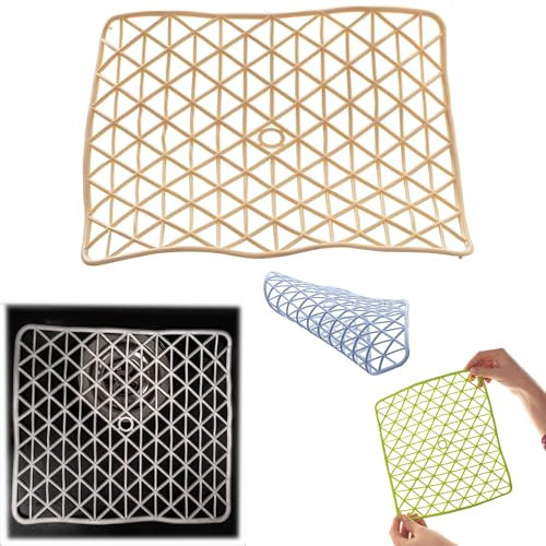 KADAX Inserto per lavello, inserto antiscivolo per lavello, protezione ottimale da graffi e danni, tappetino per lavello da cucina (triangoli)