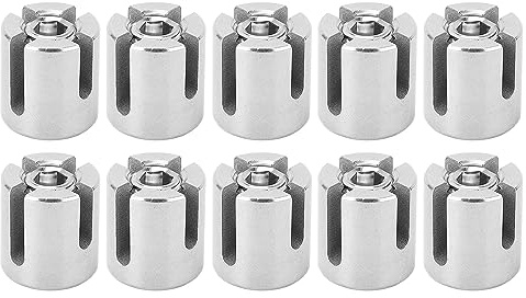MEKOTRIN Set of 10Pcs Cross Cable Clamps, 316 Stainless Steel Wire Rope Clips, Railing Clamp Fastener for Wall Trellis System Indoor Outdoor M8 3mm