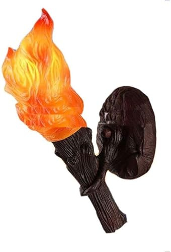 zishuo shop Lampade da Parete,Pada da Parete Retrò Creativa a Forma Di Torcia,Pada da Parete a Fiamma Medievale,Pada da Parete Antica in Resinar Esterni, Ristorante, Caffetteria, Decoraziper Portico,