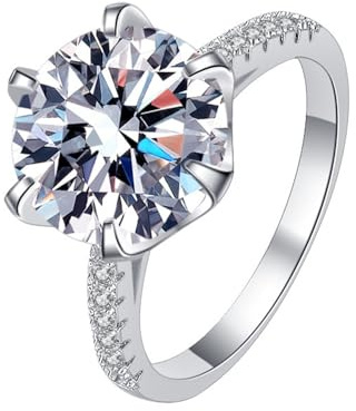 Diamantring, 5ct Moissanit vigselring for kvinnor D-färgade VVS1 diamantringar