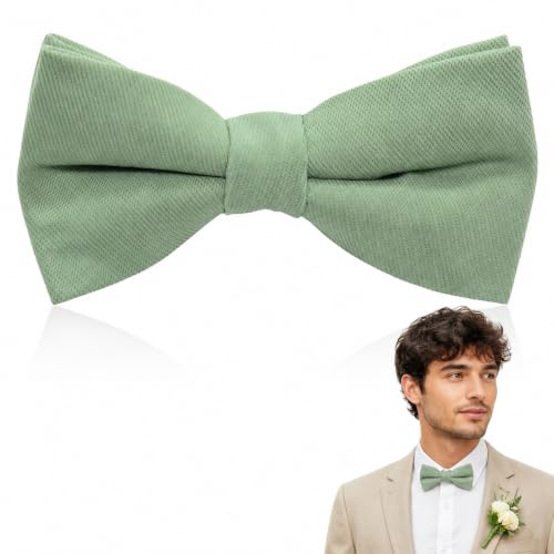 JOVYTH Noeud Papillon Homme Vert Réglable, Élégant Accessoire en Sergé pour Mariage, Fêtes, Gendre et Témoin, Style Mixte