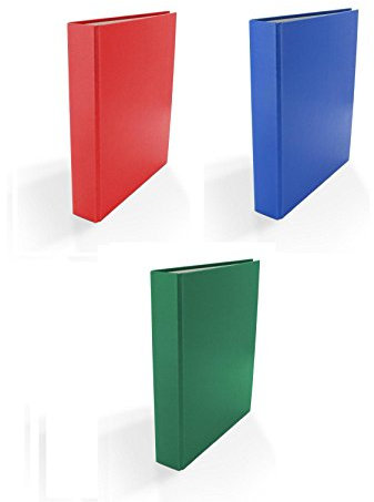 3x Ringbuch / DIN A5 / 4-Ring Ordner / Farbe: je 1x blau, rot und grün