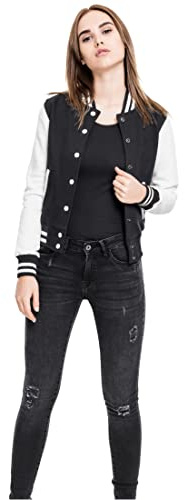 Urban Classics Veste Américaine Bicolore Femme Veste Varsity noir/blanc XXL