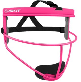 RIPIT Baseballschutz Fielder Maske - Leichte und sichere Passform sorgt für maximalen Schutz und Komfort - Keine Sichtverstopfung - Friendly, Mädchen, RIPDG-Y-PK, Rosa, para jóvenes