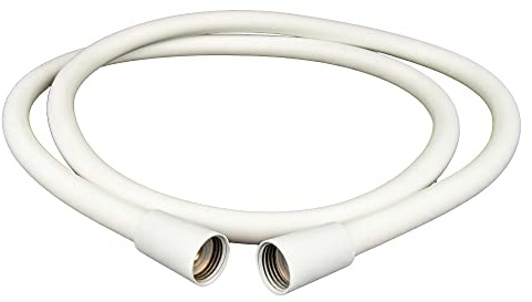 tecuro PREMIUM Brauseschlauch, Länge 125 cm x 1/2 Zoll - matt weiß, mit glatter Oberfläche