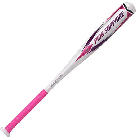 Easton Pink Sapphire Fastpitch Softball Bat | Approved for All Fields | -10 Drop | 1 Pc. Alloy FP22PSA 27/17 Zafiro Rosa-10, Unisex, Rosa y Blanco, 27/17 oz