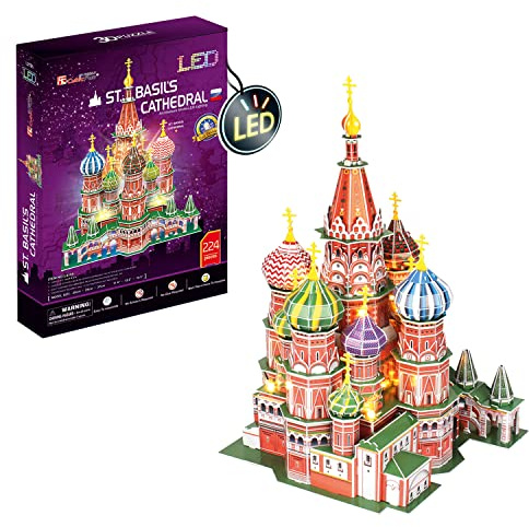 San Basilio 3D Puzzle 3D Puzzle Gift for Children and Adults, 224-Piece Buildable Model 240 Minutes, Illuminated 3D Puzzle for Night