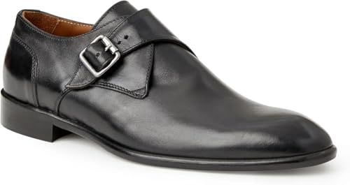 Bruno Magli - Men's Solero Monk-Strap Loafer, Italian Hand-Buffed Leather Shoes (Black, 7.5 M)