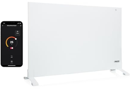 Princess 348254 connected infrared heater - 540 W - Low consumption - Free app - Programmable with built-in thermostat - Carbon crystal plate