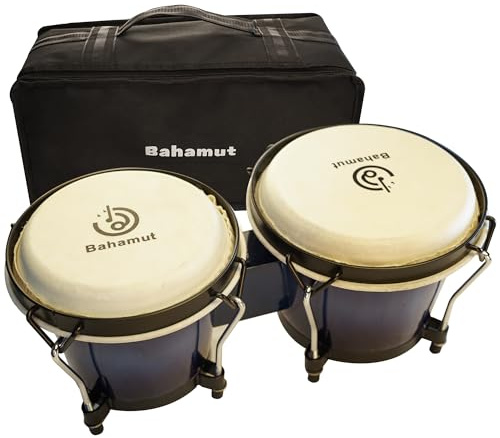 BAHAMUT Bongo Drum Set, 6+7 Wooden Bongos Gift for Adults Beginners, Ideal Percussion for Education and Practice, Comes with Tuning Wrench & Waterproof Bag
