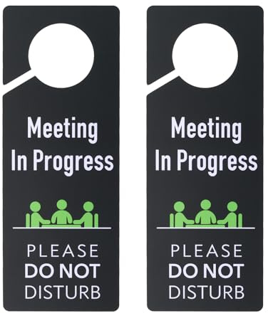 PATIKIL Do Not Disturb dörrhängarskylt, 2 st PVC dubbelsidig möte pågår dörrskylt dekor för kontor, möte, session, hem, inspelning, grå, 23,6 cm x 8,9 cm