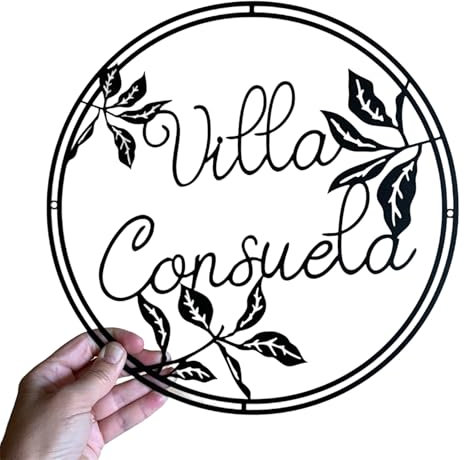 Segno di casa personalizzato con Nome de Villa, Fiori insegna indirizzo, Via in metallo Modificabile Con Fori, Villa Ornamenti da giardino,Cartello di benvenuto personalizzato,Design floreale per casa