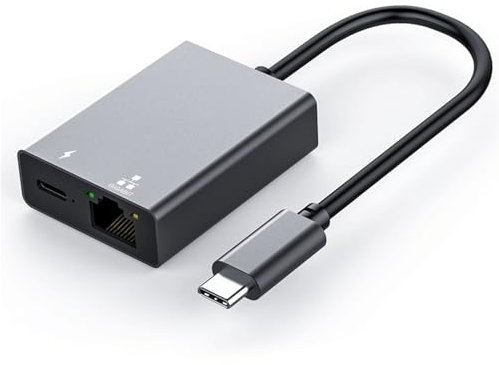 BLKing USBC to Ethernet Adapter，USBC to RJ45 1000Mbps Compatible with MacBook Pro XPS, TV Box, Steam Deck (2IN1 USB C to Ethernet)