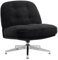 IWMH Fauteuil Salon Moderne, Grand Tabouret en Velours côtelé Fauteuil Scandinave Moelleux, Chaise Ergonomique à Pieds Croisés pour Salon, Chambre à Coucher (Noir)
