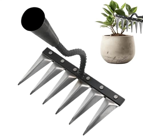 Râteau de désherbage, râteau de jardinage multi-dents, extracteur d' , outil manuel multifonction pour couper l' pour cour, jardin, pelouse