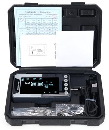 Digital Force Gauge 1000N.m Push Pull Gauge Portable Force Meter Dynamometer with 3 Units N/LB/Kg Auto Backlit LCD Auto Power-Off for Compression Tensile Destructive Test