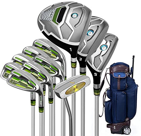 Juego de palos de golf, 12 piezas de acero inoxidable con bolsa, ideal para práctica y deportes al aire libre