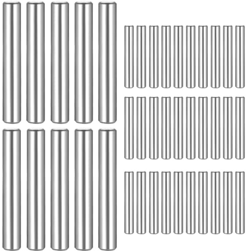 40 Pcs Stainless Steel Shelf Support Pins, Metal Dowel Pins, 6mm Shelf Support Pegs M6 x 40mmShelf Pegs Supports for Cabinets Bookcase Furniture Shelves