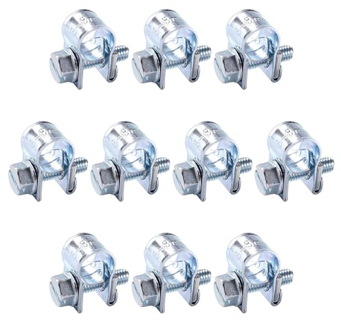 YYIGVMO 10 Pezzi 6-8 mm Mini Fascette Stringitubo, Fascette per Tubi di Iniezione di Carburante Zincate, Regolabile Fascette Stringitubo, per Tubo del Carburante, Tubo di Scarico
