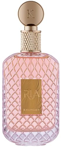 KHADLAJ RIA Eau De Parfum Spray för kvinnor, 100 ml, fruktig musky doft, långvarig, glasflaska, lyxig doft med körsbärsnoter, mandarin, hallon