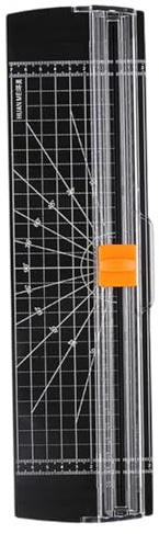 Xweptuy Pappersskärare manuell A4 papperstrimmer guillotin med automatisk säkerhetsskydd scrapbooking-verktyg för att skära foton eller etiketter kontor hem