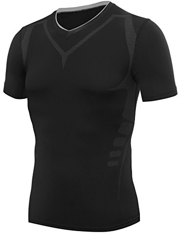 AMZSPORT Maglia a Manica Corta Compression da Uomo Sport Palestra