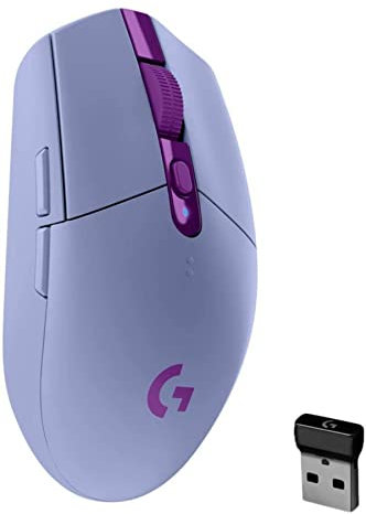 Logitech G305 LIGHTSPEED Wireless Gaming Mouse, HERO 12K Sensor, 12,000 DPI, Lightweight, 6 Programmable Buttons, 250h Battery Life, On-Board Memory, PC/Mac, Lilac
