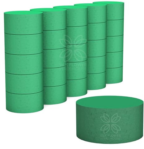 20 Pcs Cylinder Floral Foam - Round Flower Foam Ideal for Fresh Flowers - Wet Florist Foam Crafts Floristry Displays and Designs for Home, Party, Office and Wedding Flowers Decorations