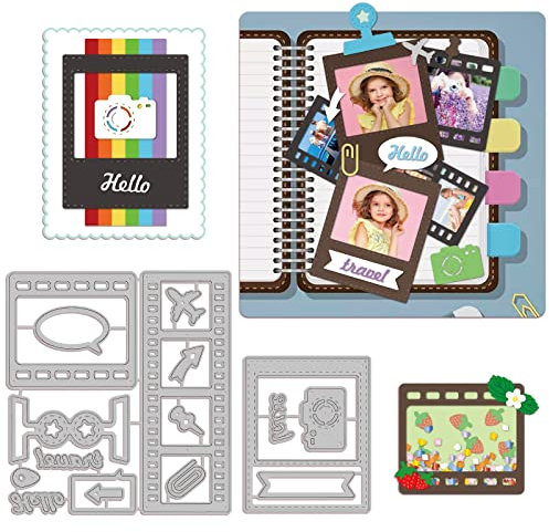 GLOBLELAND Weihnachtshintergrund-Stanzformen zum Herstellen von Kartendekorationen Wintermützen und Schals Blumen Schleifen Schneeflocken Stanzformen Schablonen für Scrapbooking Fotoalbum