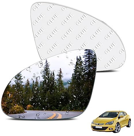 AUTOXBERT Wing Mirror Glass Left Side Convex Fit For Vauxhall Astra J 2009 2010 2011 2012 2013 2014 2015 2016 Passenger Side STICK-ON Mirror