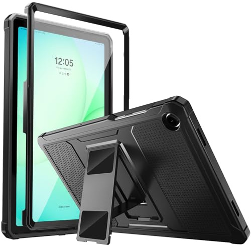 MoKo Funda para Galaxy Tab A11+ Plus/A9+ 11 Pulgadas 2025/2023, Negro | con Protector de Pantalla, Funda Protectora de Alta Resistencia a Prueba de Golpes
