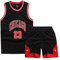 ISOVNUS Basketball Trikot Set für Jungen - 2-teilig: Ärmelloses Sport Top & Kurze Hose, Kinder Basketball Outfit (11-13 Jahre, XXL, Schwarz)