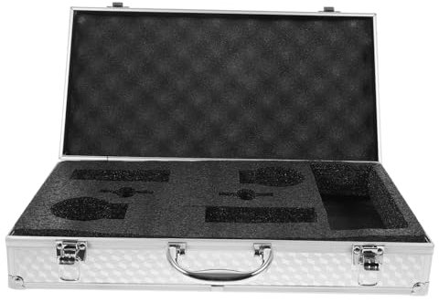 ibasenice Aluminium Aufbewahrungskoffer Schutzpolsterung für 2 Mikrofone Einfacher Transport