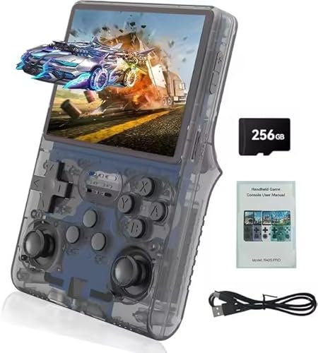 KINMRIS R40S Retro Handheld Spielekonsole, 30000+ Spiele 256GB Retro Konsole Linux System 3.5 Zoll IPS Bildschirm Tragbarer Pocket Video Player