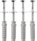 Kit Fixation Murale 4X Chevilles SX12 12x60, 4X tirefonds 10x60, 4X rondelles