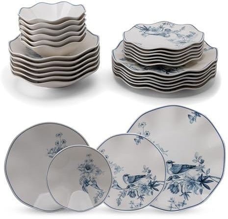 Service de table en porcelaine de 24 pièces – Güral Porselen Nesrin – Blanc ivoire pour 6 personnes – Service élégant