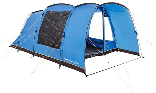 Hi-Gear Hampton Eclipse 4 Man Tent with Porch, Darkened Bedroom & Spacious Living Area, 4 Person, Waterproof, Easy to Pitch, Tunnel Design, Ideal for Family Camping & Festivals, 4000mm HH