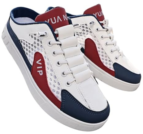 Kraftpaid Baskets Dos Nu pour Homme,Mules Homme à Enfiler,Pantoufles De Sport D'éTé à Enfiler pour Homme,Hommes Slip on Mule Sneakers Casual,Polyvalent,DéContracté,Confort,pour La Marche
