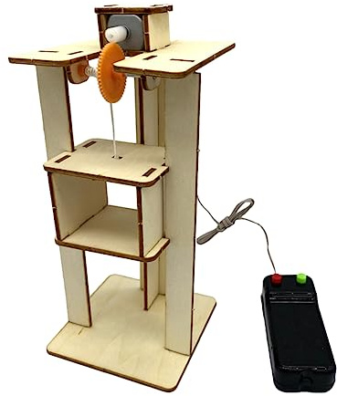 LABRIMP Giocattolo Educativo in Legno e Metallo Ascensore Fai da Te per Bambini Facile da Montare Kit Creativo per Esperimenti Scientifici e Apprendimento Manuale