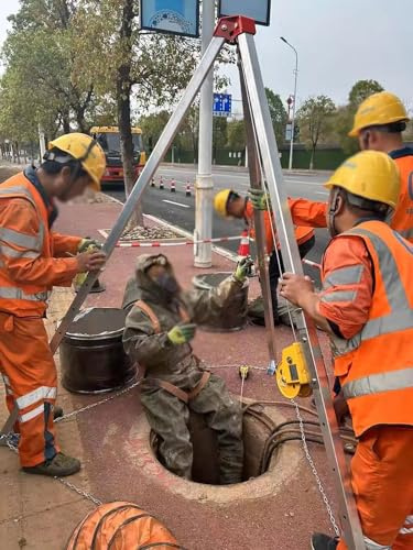 Kit di protezione anticaduta di emergenza Treppiede in alluminio Sistema di salvataggio Imbracatura di sicurezza e verricello Treppiede anticaduta per operazioni di salvataggio Attrezzatura di