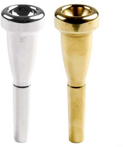 Embouts buccaux pour trompette dans les tailles populaires de 3C et 7C avec design élégant (argenté)
