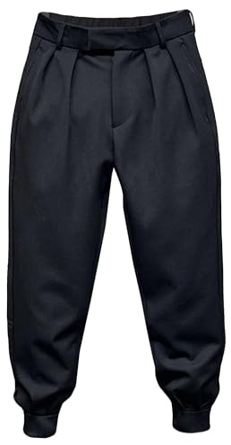 Men Loose Suit Colored Pants Solid Color Zip Harem Pants Taille élastique Pantalon de Travail décontracté