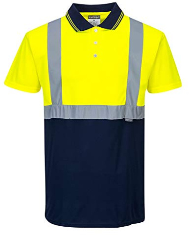 Portwest Zweifarbiges Polo Shirt, Größe: 5XL, Farbe: Gelb/Marine, S479YNR5XL