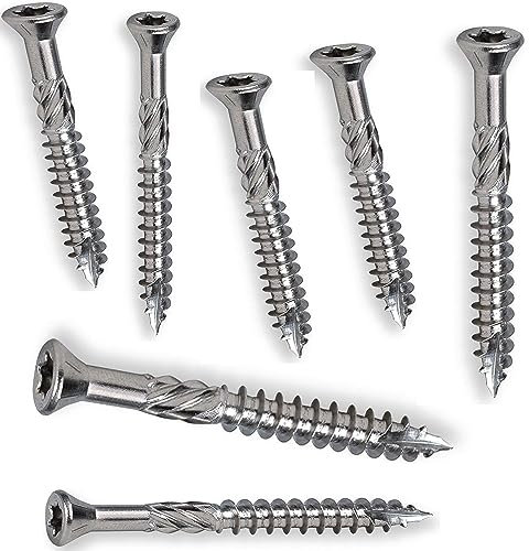 Tornillos para terraza de acero inoxidable A4 para madera dura exótica, gama Pro especial para uso exterior (tamaño a elegir), terraza, piscina, jardín, bricolaje (5 x 60 mm, 1000)