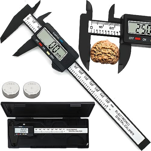 Retoo Calibre Digital Pie de Rey Electrónica de Acero Inoxidable 150 mm con Batería de Repuesto Resistente a las Salpicaduras Pantalla LCD Herramientas de Medición para el Hogar e Industria