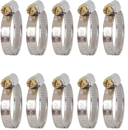 AZISHA Schlauchschellen Set | 25x mit 5x Größen aus Rostfreiem Edelstahl | Schlauchschelle mit 9mm für Pool Waschmaschine Auto Kfz (25–40mm – 10 Stück)