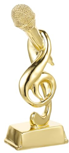Toddmomy Trofeo De Concurso De Canto Micrófono Dorado Trofeos De Música Trofeo De Micrófono para Niños para Competiciones Fiestas De Cumpleaños Accesorios De Decoración