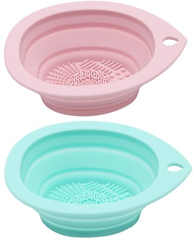 XMYCYuChen 2Pcs Convenient Foldable Makeup Cleaner Mat Useful Brush Scrubber Mat Reusable Makeup Brush Cleaning Pad for Makeup Sponge