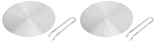 Diffuseur de Chaleur 2 Pièces Diffuseur de Chaleur en Acier Inoxydable Convertisseur Adaptateur pour Plaque de Cuisson à Induction Plaque Électrique pour Plaque Cuisinière à Gaz (20 Cm